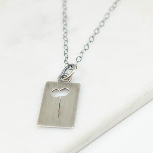 Sterling Silver Rectangle Necklace