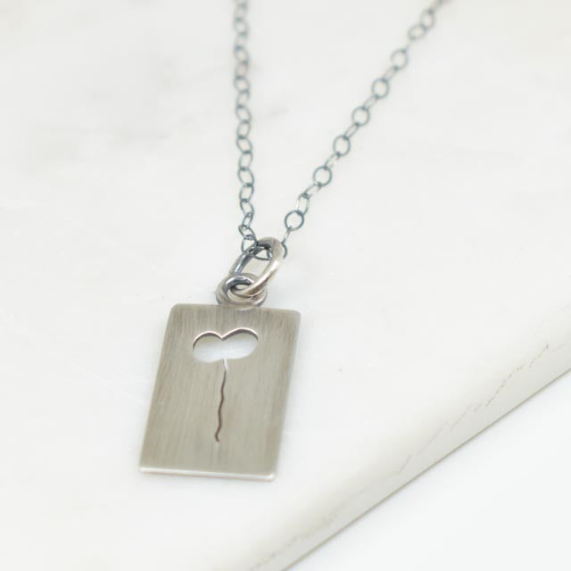 Sterling Silver Rectangle Necklace