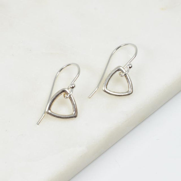 Dainty Silver Triangle Earrings