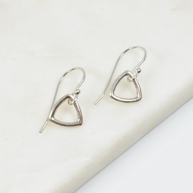 Dainty Silver Triangle Earrings