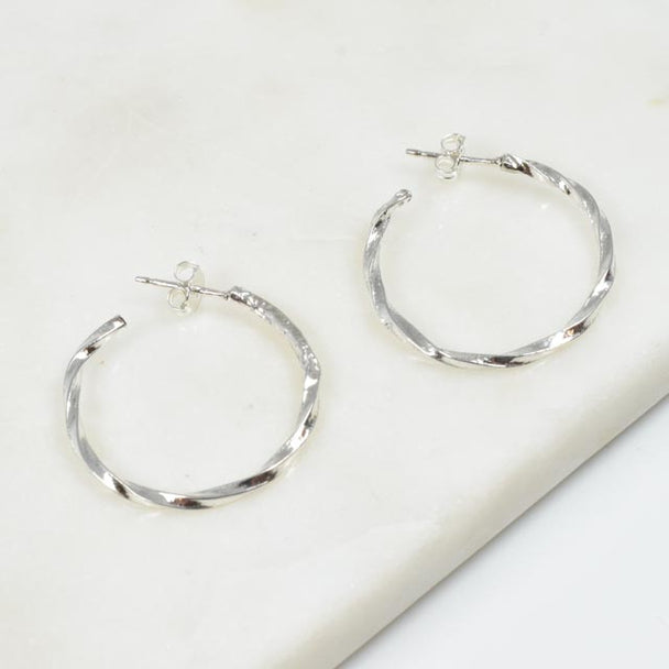Twisted Silver Hoops