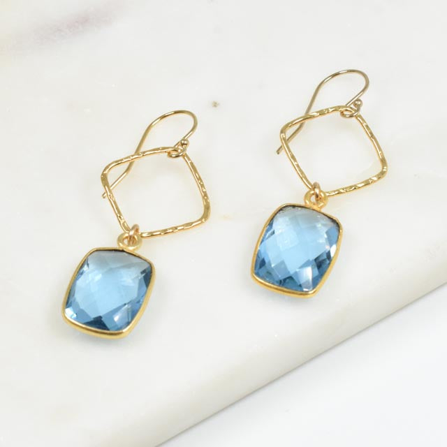 Gold Fill and Blue Topaz Earrings