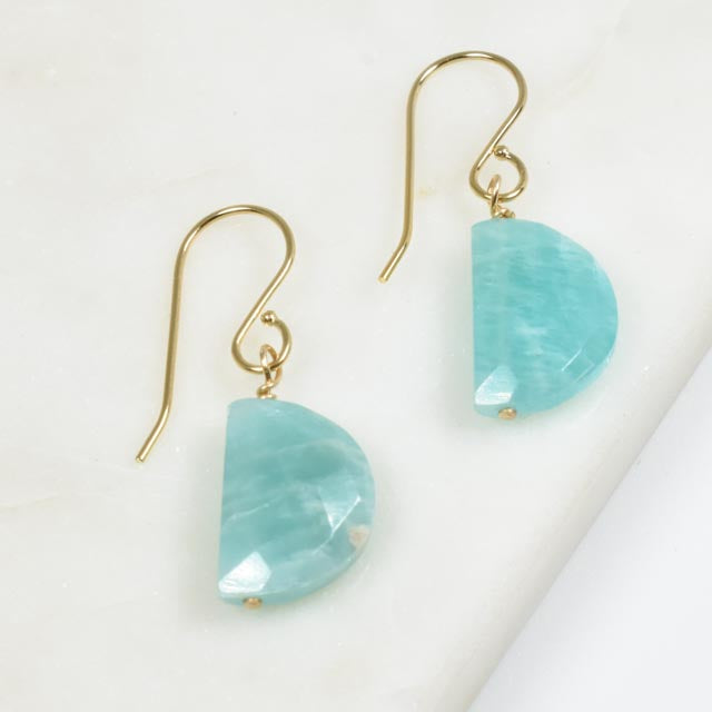 Half Moon Amazonite Earrings
