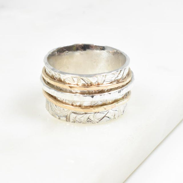 Hoops Sterling Silver and Gold Fill Spinner Ring