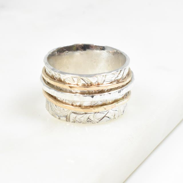 Hoops Sterling Silver and Gold Fill Spinner Ring