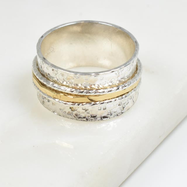 Cupcake Sterling Silver and Gold Fill Spinner Ring