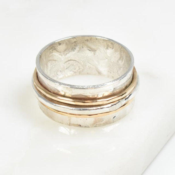 Cupcake Sterling Silver and Gold Fill Spinner Ring