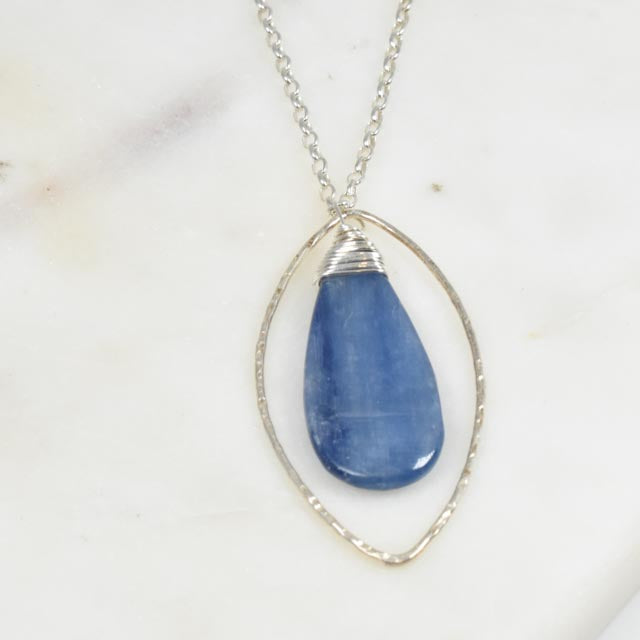Top Wrapped Kyanite and Sterling Silver Necklace