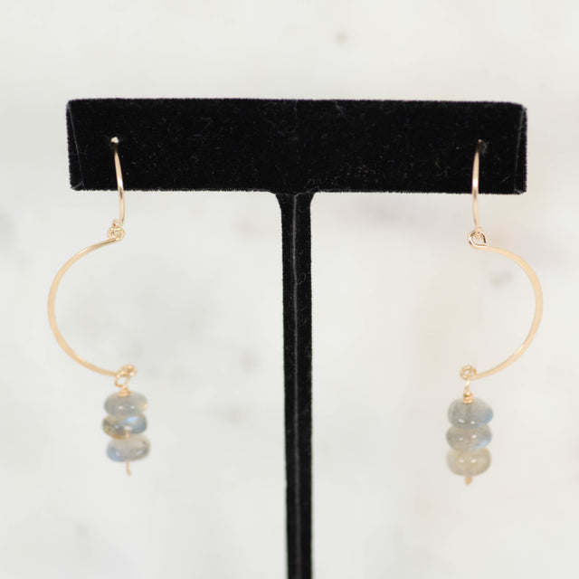 Labradorite "C" Shaped Earrings