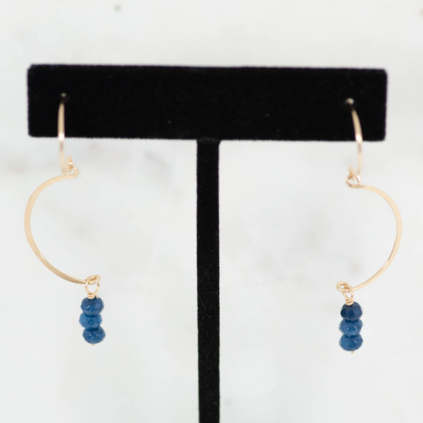 Sapphire "C" Shaped Earrings