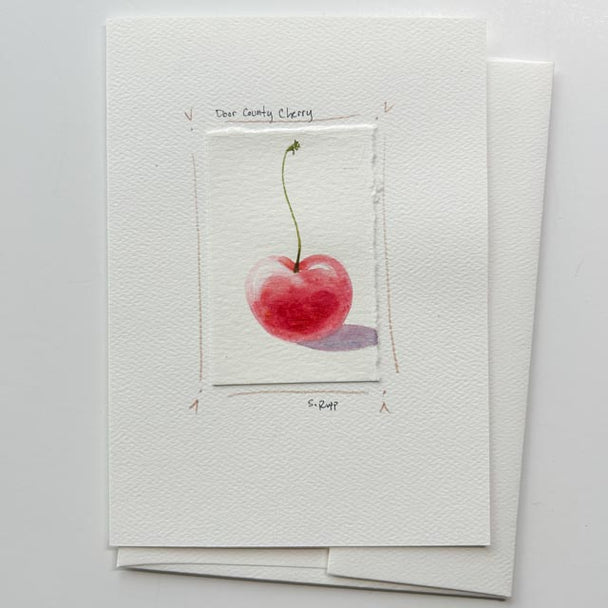 Door County Cherry Hand-Painted Card