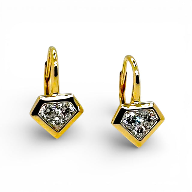 Jolie Diamond Shield Shaped Pendant Earrings