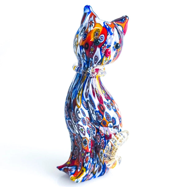 Murano Glass Millefiori Kitty Cat Figurine