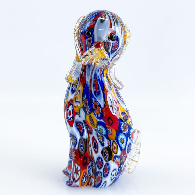 Murano Glass Millefiori Puppy Figurine