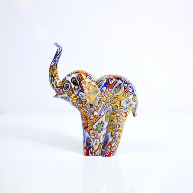 Murano Glass Millefiori Elephant Figurine