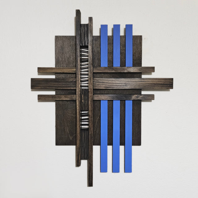 Medium Blue Wood Wall Hanging