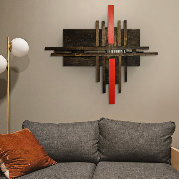 Medium Red Wood Wall Hanging