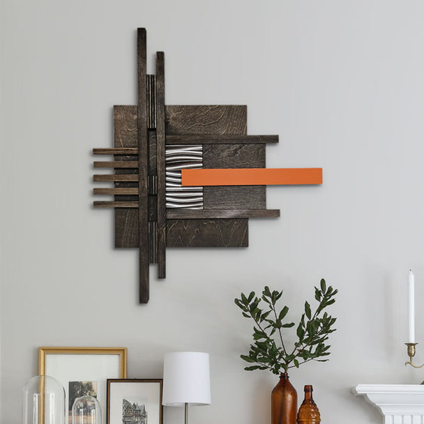 Medium Orange Wood Wall Hanging