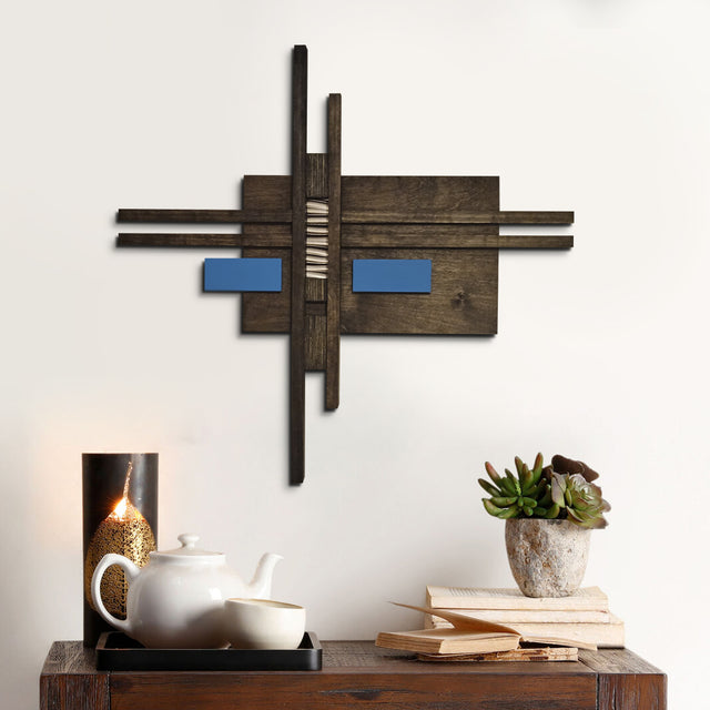 Medium Blue Wood Wall Hanging