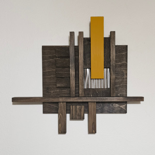 Medium Mustard Wood Wall Hanging