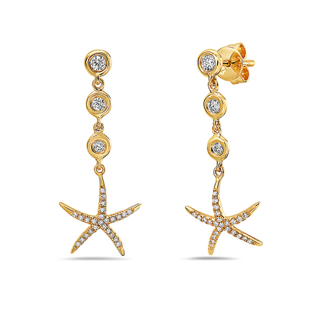 Diamond Starfish Post Earrings