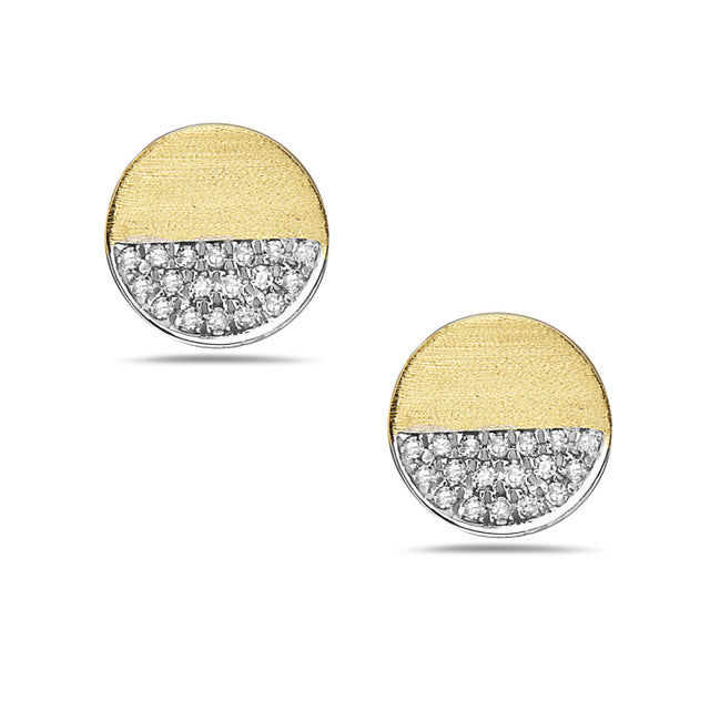 Half Circle Diamond Post Earrings