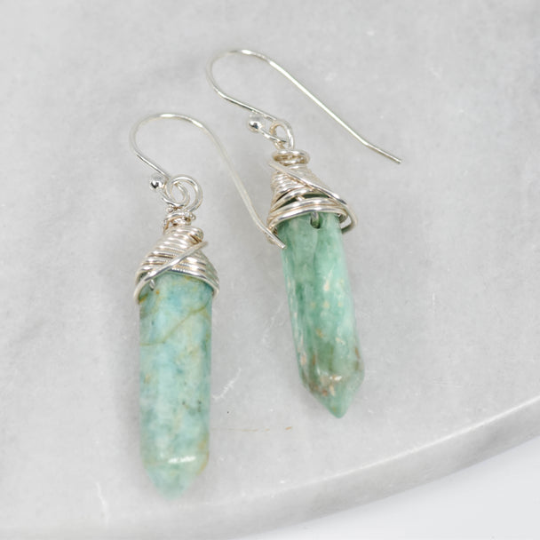 Wrapped Amazonite Earrings