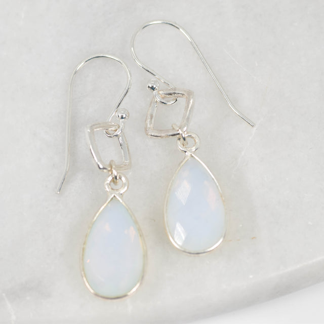 Silver and Opalite Earrings