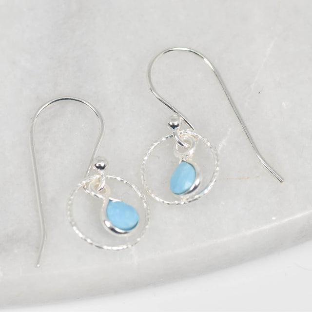 Turquoise Small Circle Earrings