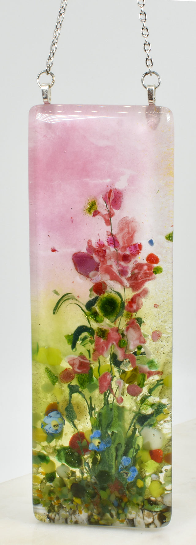 Small Pink Wildflower Window Hanger