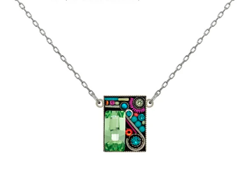 Architectural Rectangle Pendant Necklace