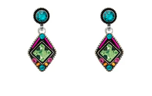 Architectural Diamond Shape Post Earrings