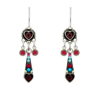 Petite Heart with Long Drop Earrings