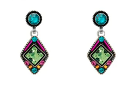 Architectural Diamond Shaped Post Earrings
