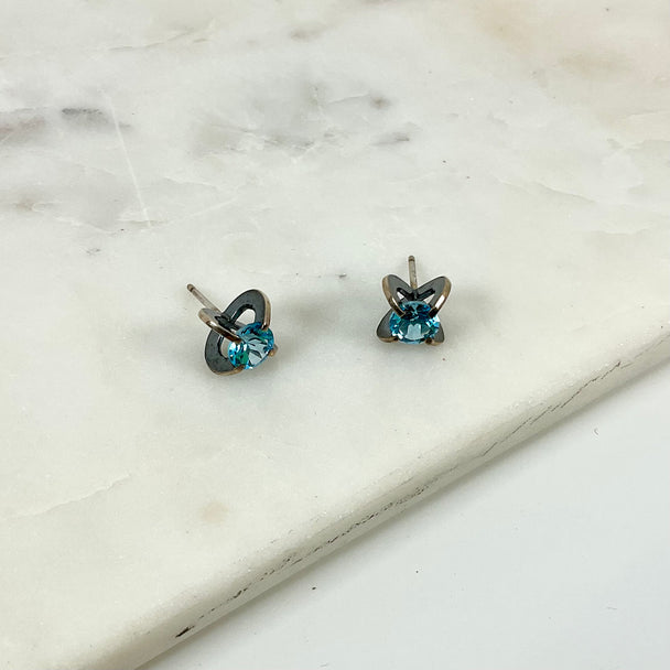 Swiss Blue Topaz 6MM Clutch Studs