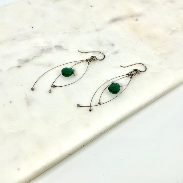 Green Quartz Tickle Earrings