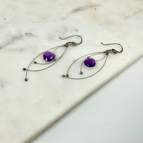 Purple Amethyst Tickle Earrings