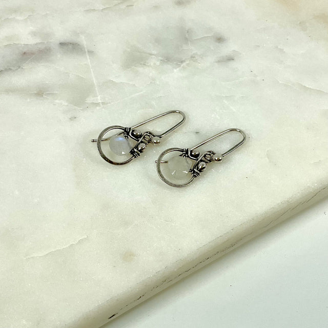 Moonstone Horseshoe Earrings