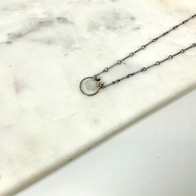 Moonstone Horseshoe Solo Necklace