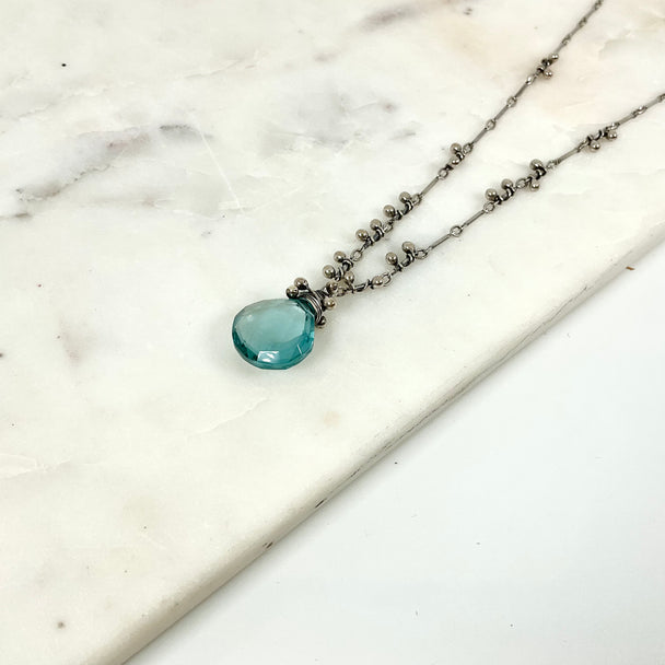 Aqua Quartz Swarm Necklace