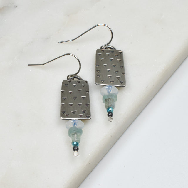 Moonstone and Fluorite Earrings