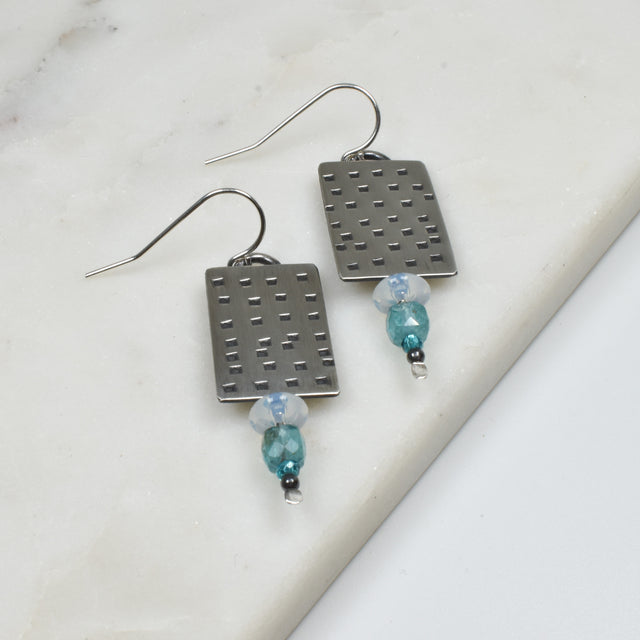 Moonstone and Moss Agate Earrings