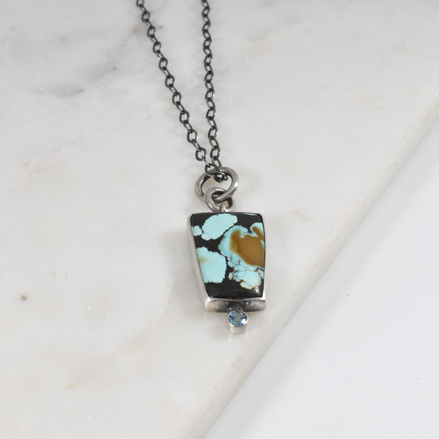 Hubei Turquoise and Blue Topaz Necklace