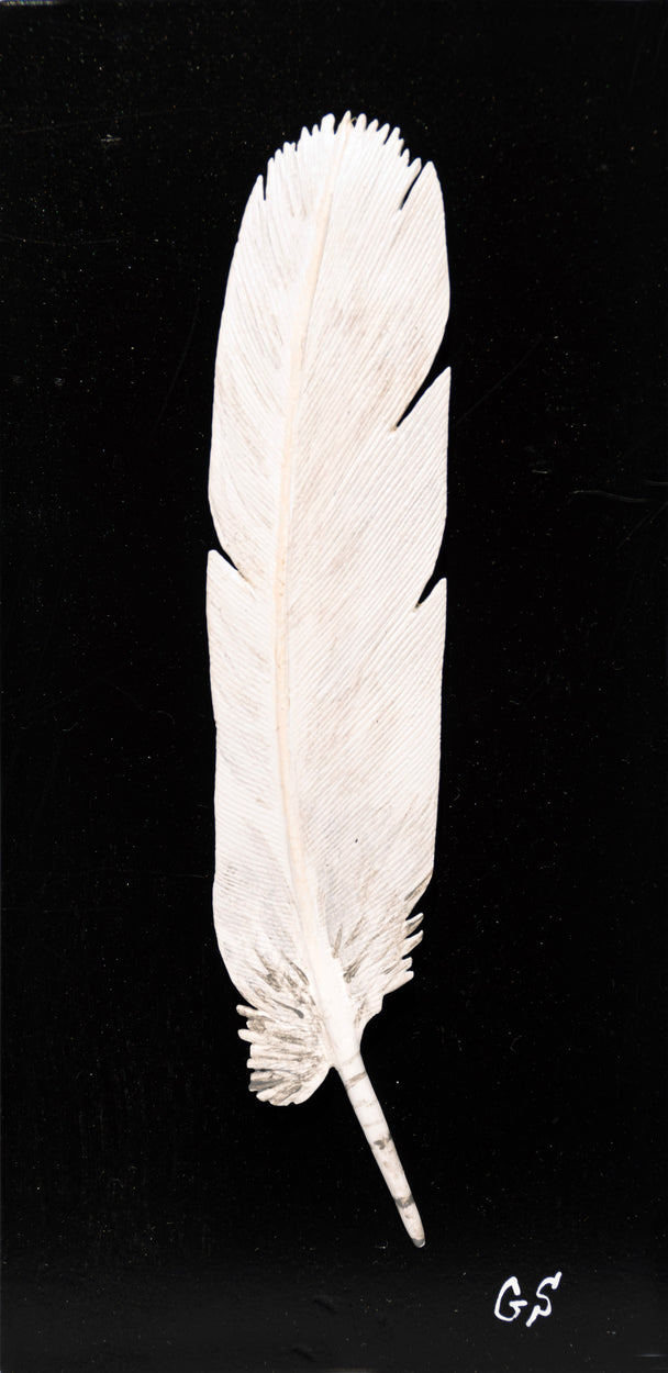 Eagle Tail Hand-Carved Wooden Feather