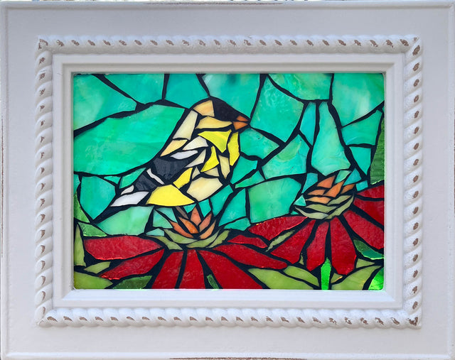 Goldfinch Mosaic Window