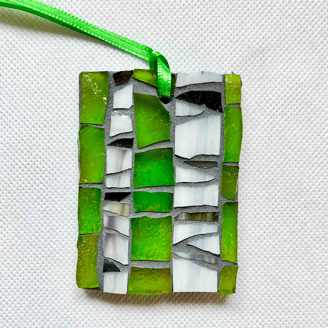 ONLINE ONLY Green Iridescent Birches Ornament