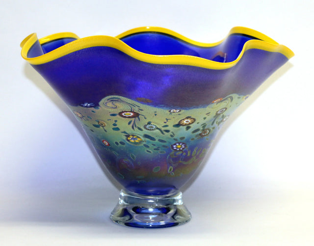 Fluted Cobalt Monet Bowl