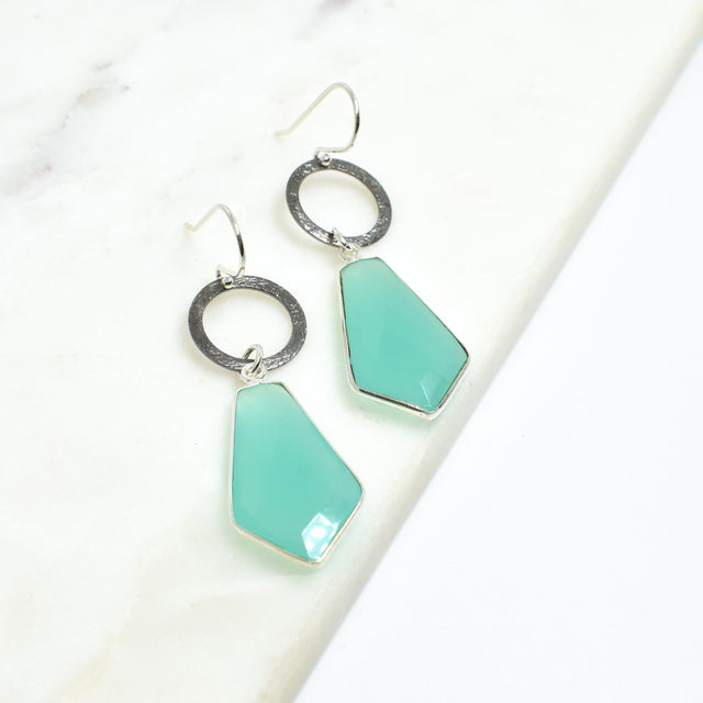 Chalcedony Medium Drop Gemstone Earrings