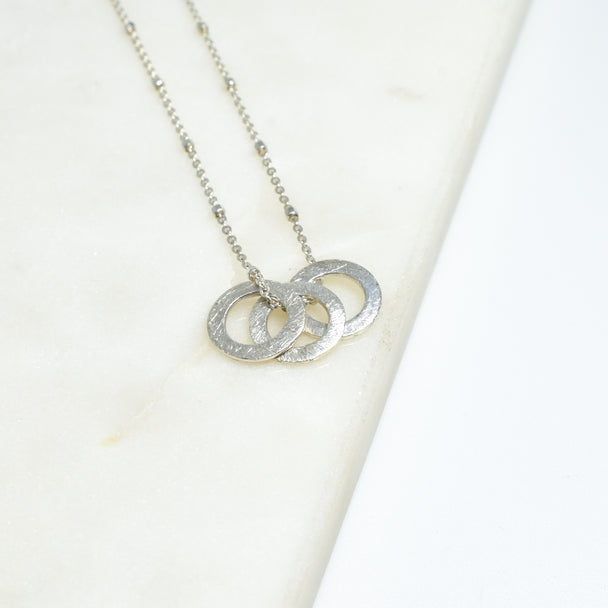 Silver Mini Triple Circle Necklace