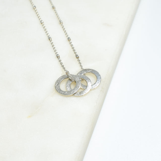Silver Mini Triple Circle Necklace